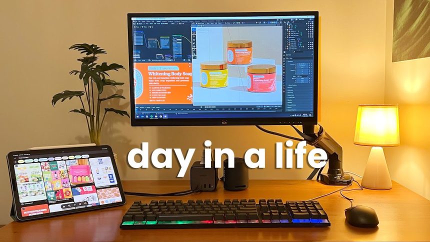 Full Day in a Life of a Graphic Designer  – First Person View – Working from Home