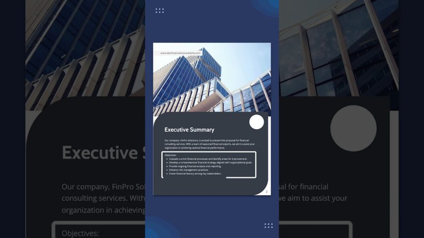 Consulting Proposal For Financial Consultant #graphicdesign #visualcommunication #canva #venngage