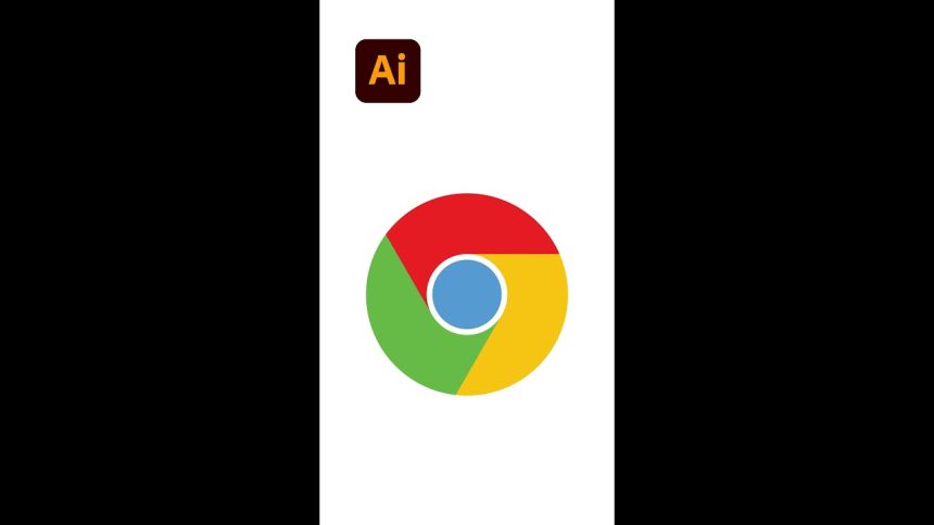 Chrome logo Illustration – Illustrator tips #shorts – Design.lk