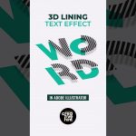 How to create 3D Lining text effect in Adobe Illustrator. #graphicdesign