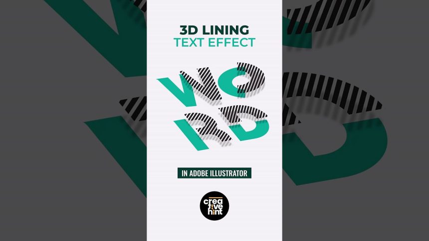 How to create 3D Lining text effect in Adobe Illustrator. #graphicdesign