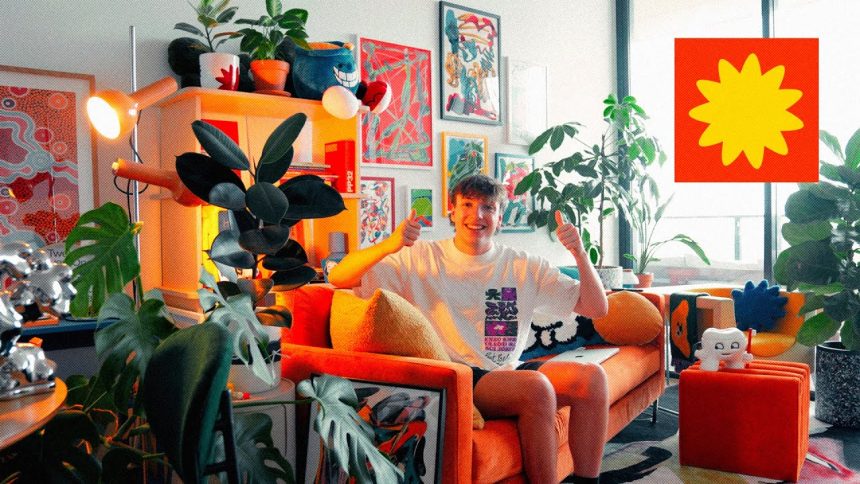 a graphic designer’s apartment tour | prints, plants, funny man