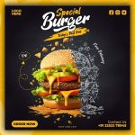 Illustrator CC Tutorial | Graphic Design |  Modern Burger Poster Design 🍔⚡.