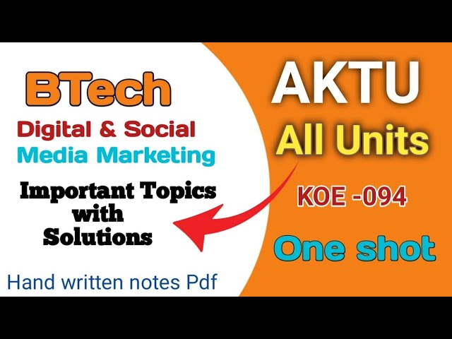 most important topics of digital and social media marketing #DSMM#btech#aktu@5mininsights