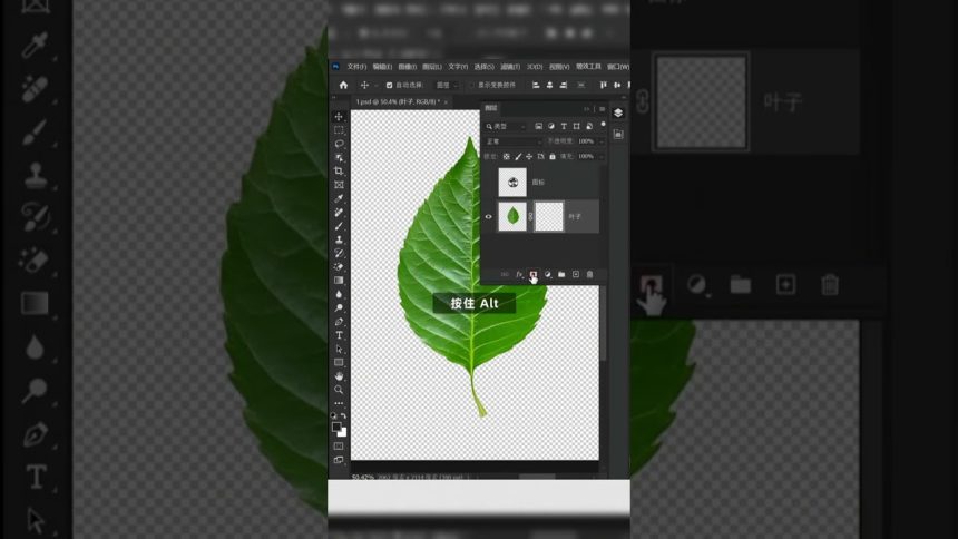 How to set image in leaf #graphicdesign #photoshop