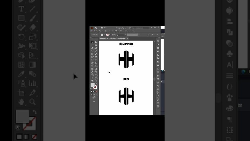 Difference between beginner and pro graphic designer #adobeillustrator #graphicdesign