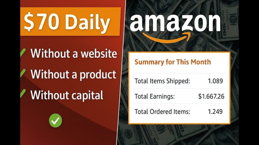 Earn $70 daily from affiliate marketing on Amazon Affiliate | Profit from the Internet for beginners