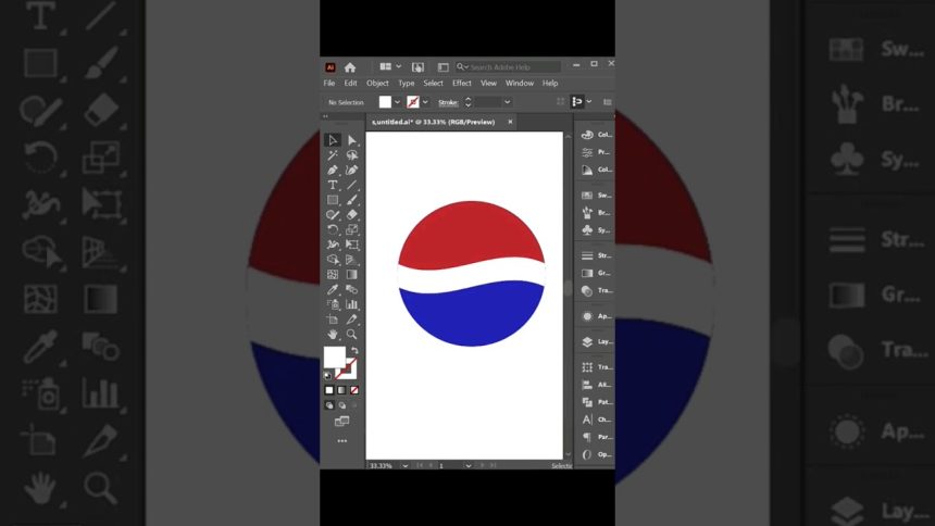 Pepsi logo in adobe illustrator #tutorial #design #graphics