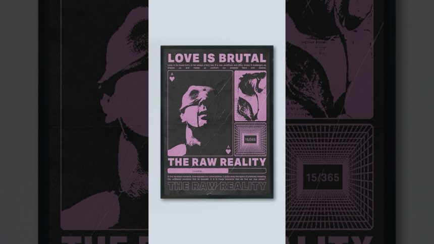 Love is brutal – Brutalist Poster Design 15/365 using Photoshop #shorts
