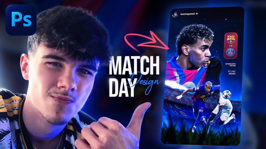 Create PROFESSIONAL Matchday Design in 25 min. | Sports Graphic Design Tutorial