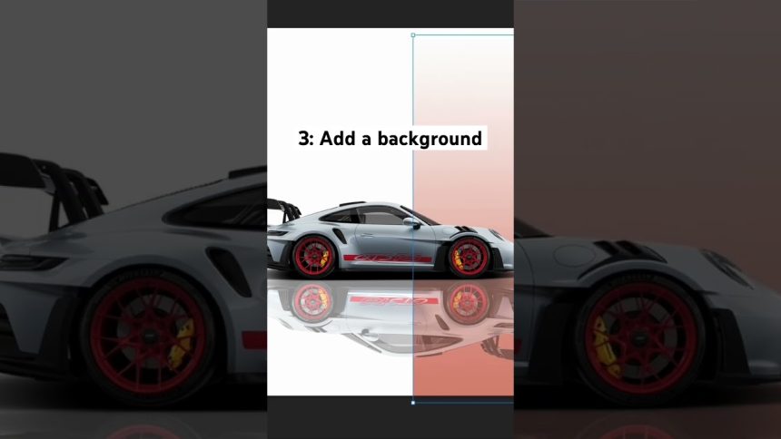 Step by step tutorial on making car posters #graphicdesign #cars #carslover #porsche911 #gt3rs